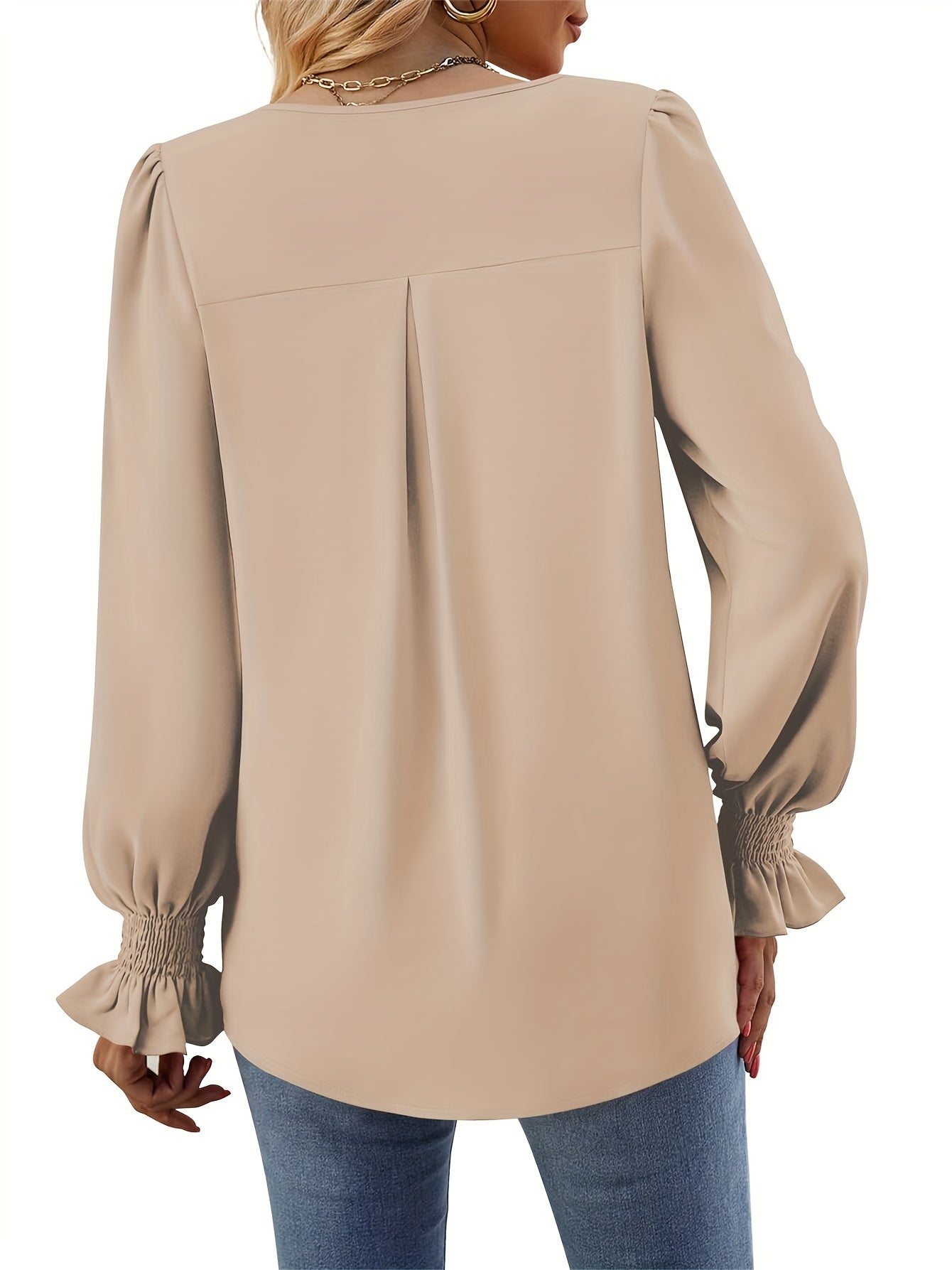 Effen Kleur Najaars Blouse