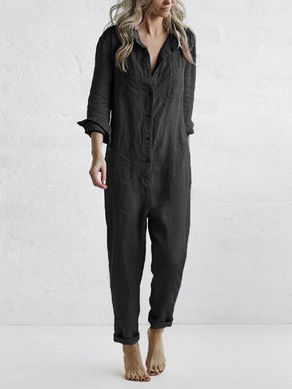 Corinne - Casual Jumpsuit Met Lange Mouwen