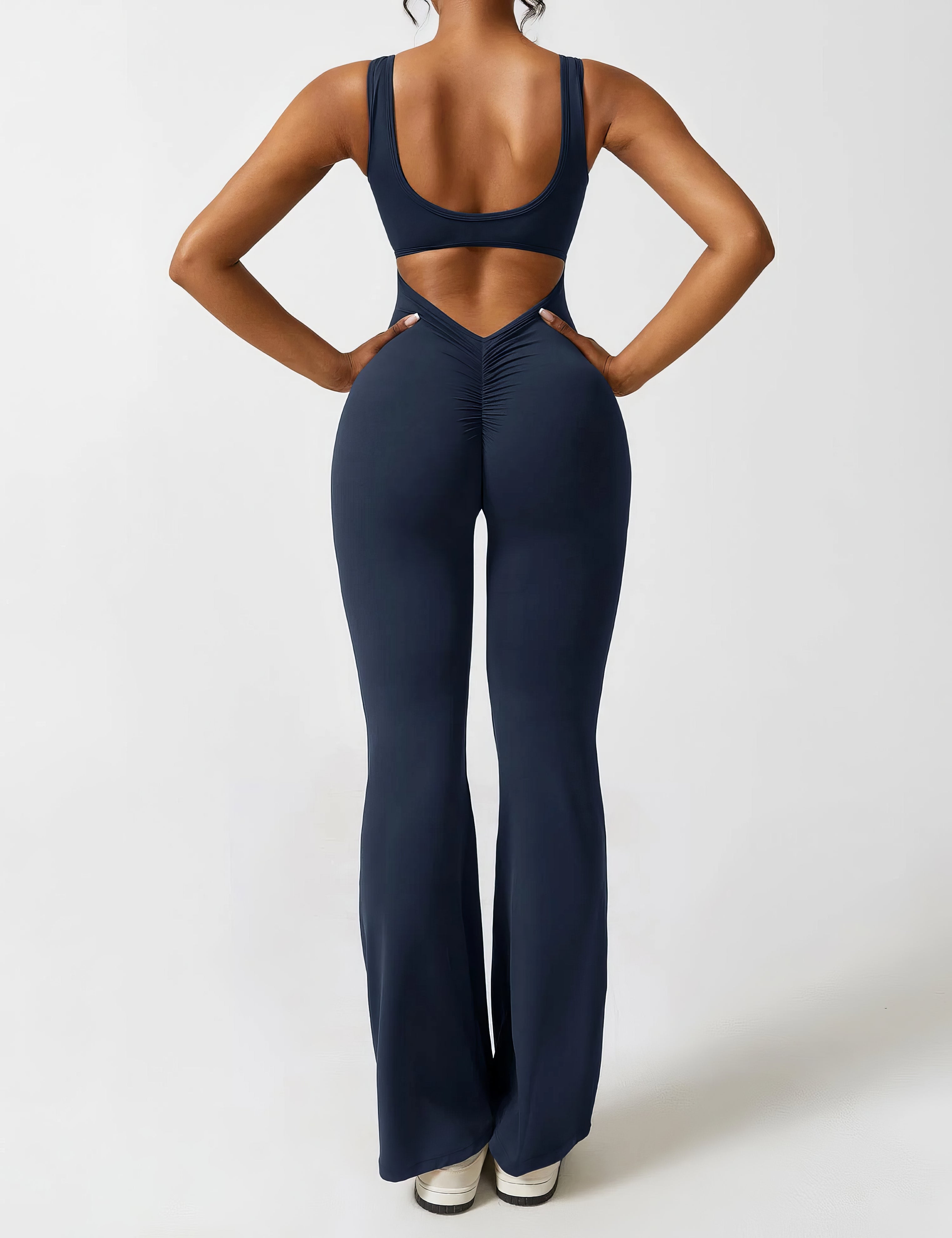 Monique - Jumpsuit Met Wijd Uitlopende Broek