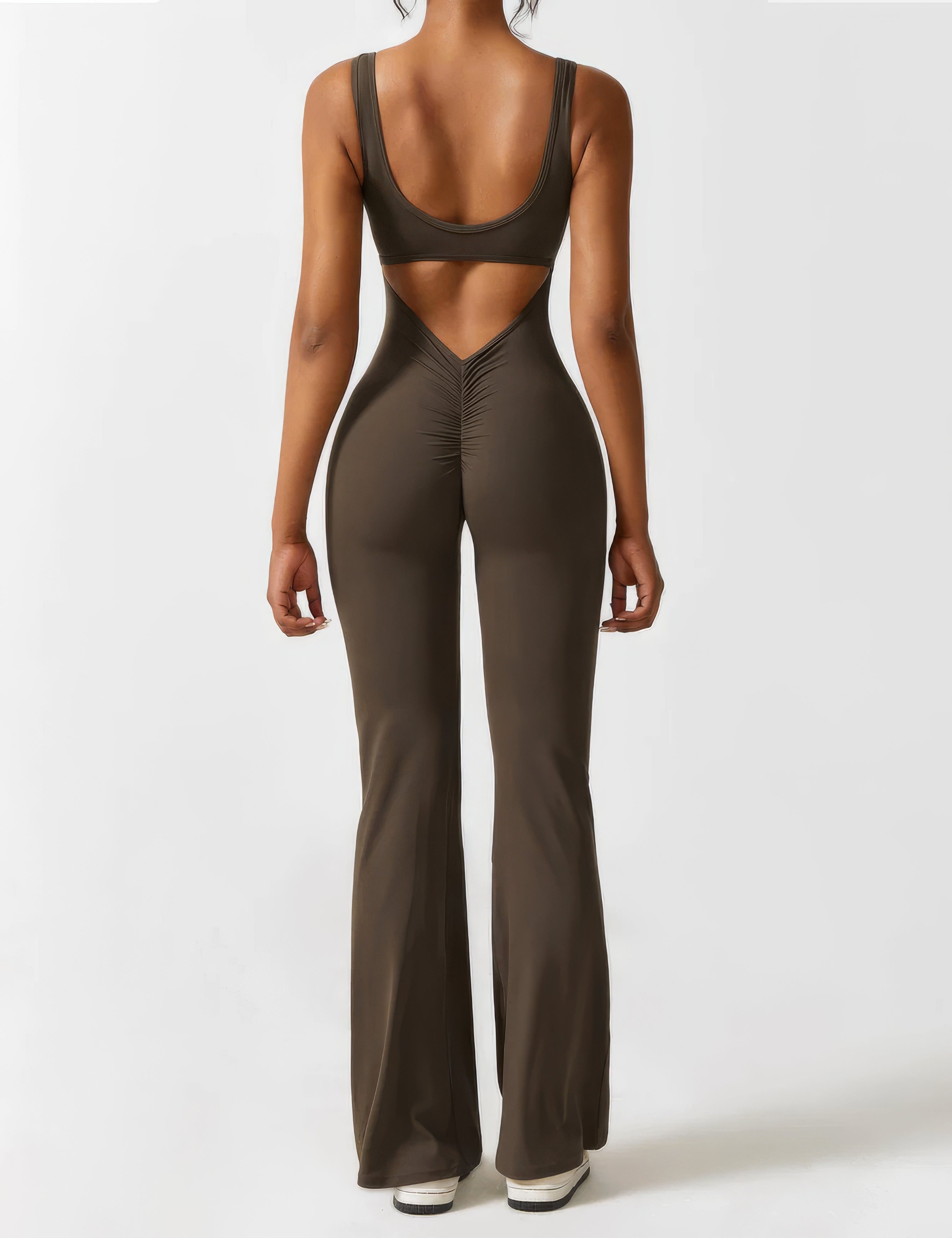 Monique - Jumpsuit Met Wijd Uitlopende Broek