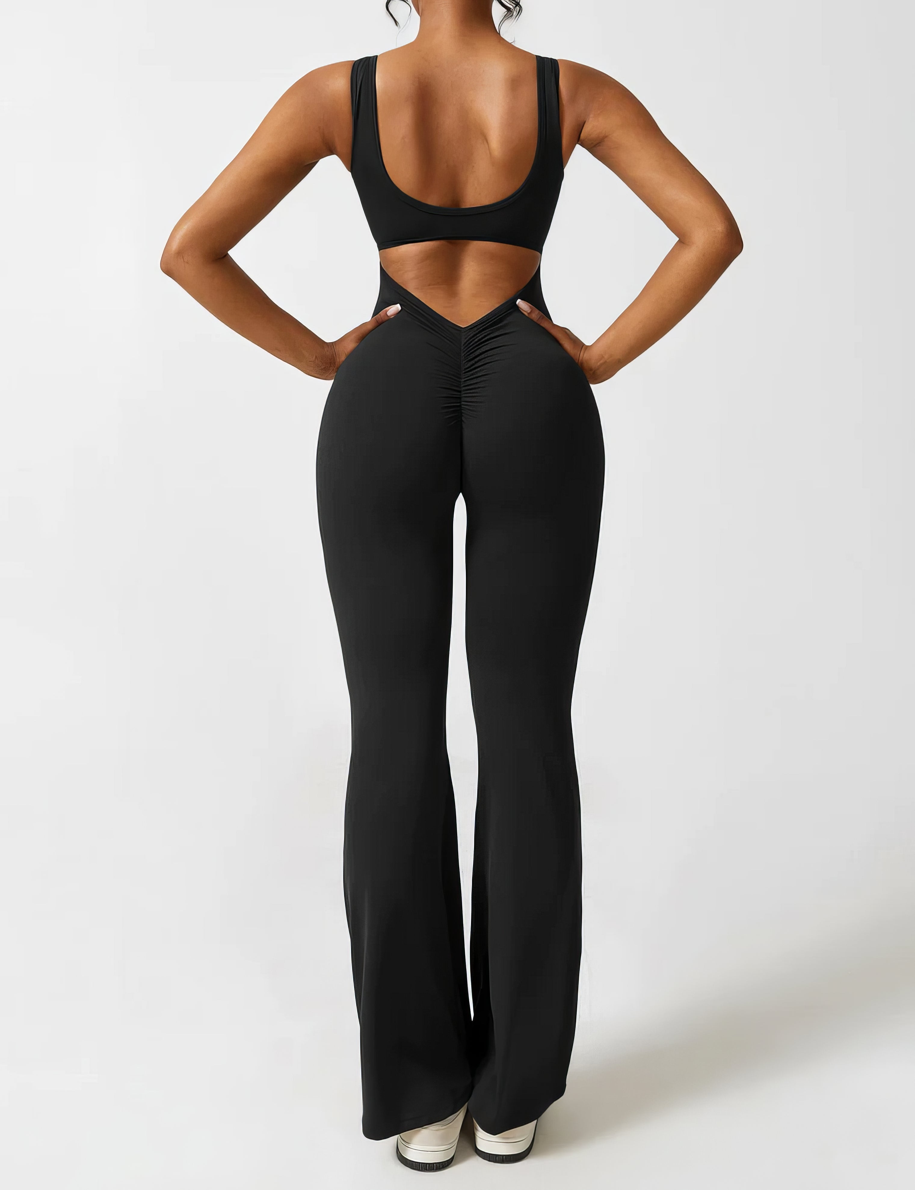 Monique - Jumpsuit Met Wijd Uitlopende Broek