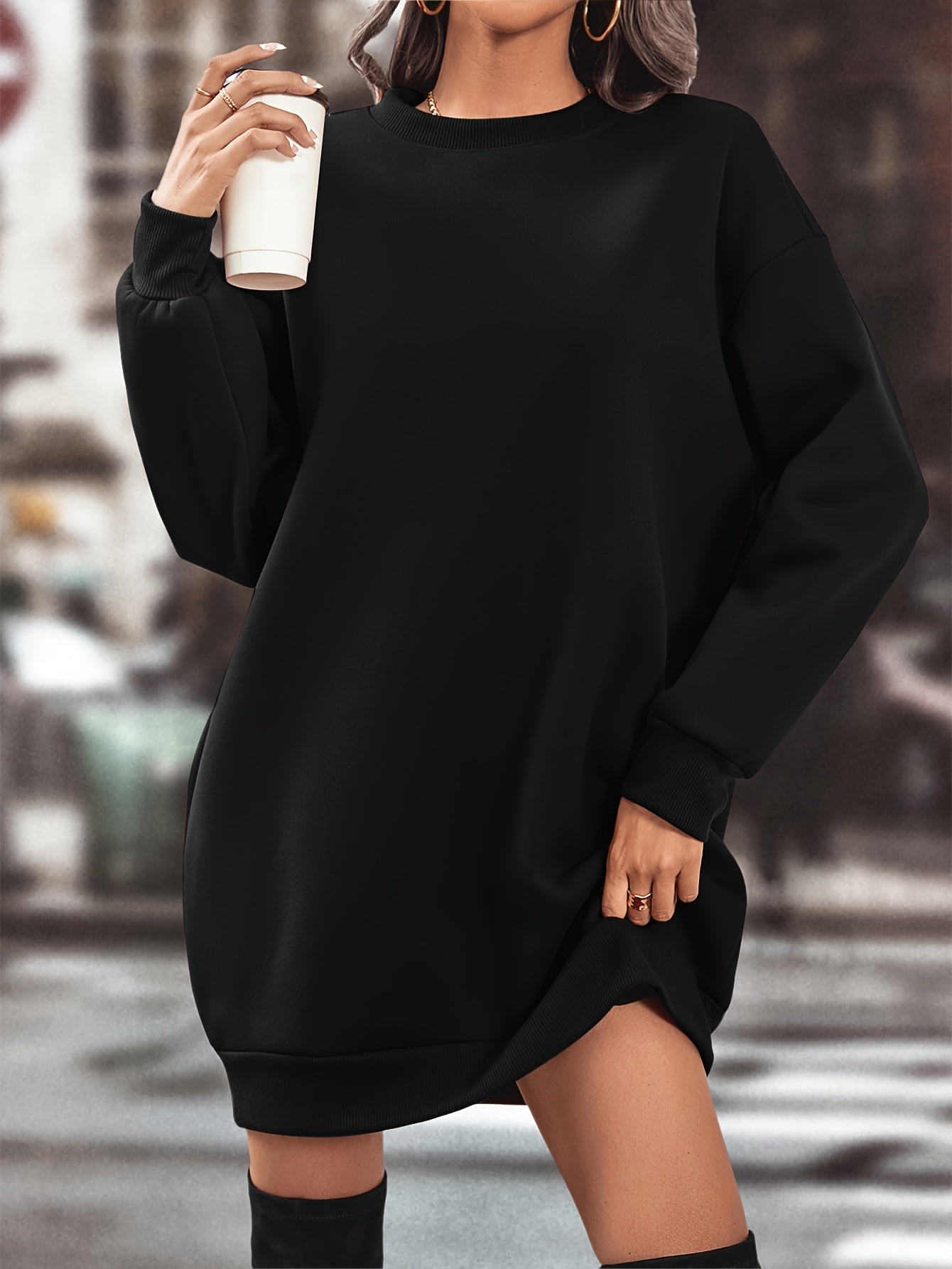 Basic Lange Sweater | Effen Kleur