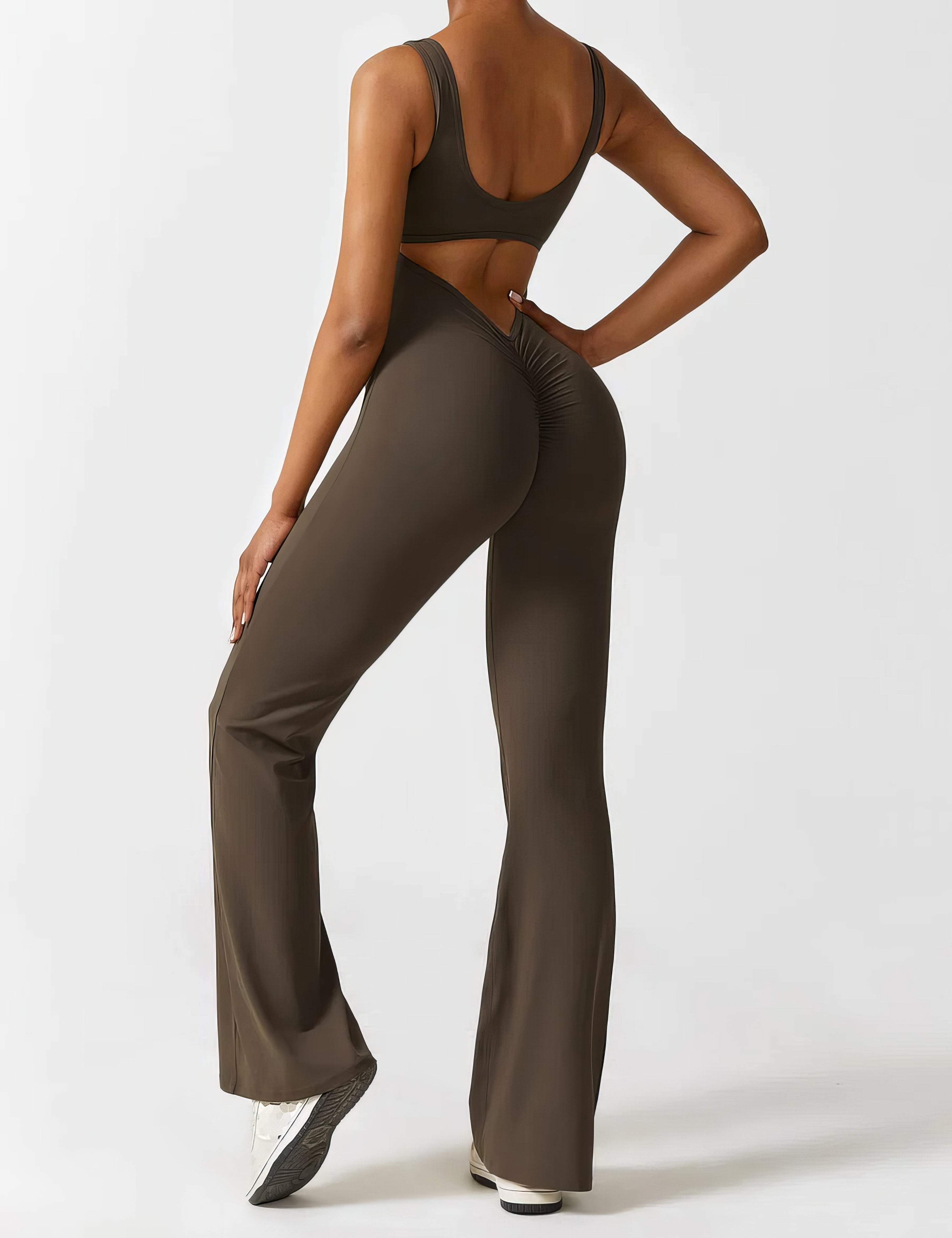 Monique - Jumpsuit Met Wijd Uitlopende Broek