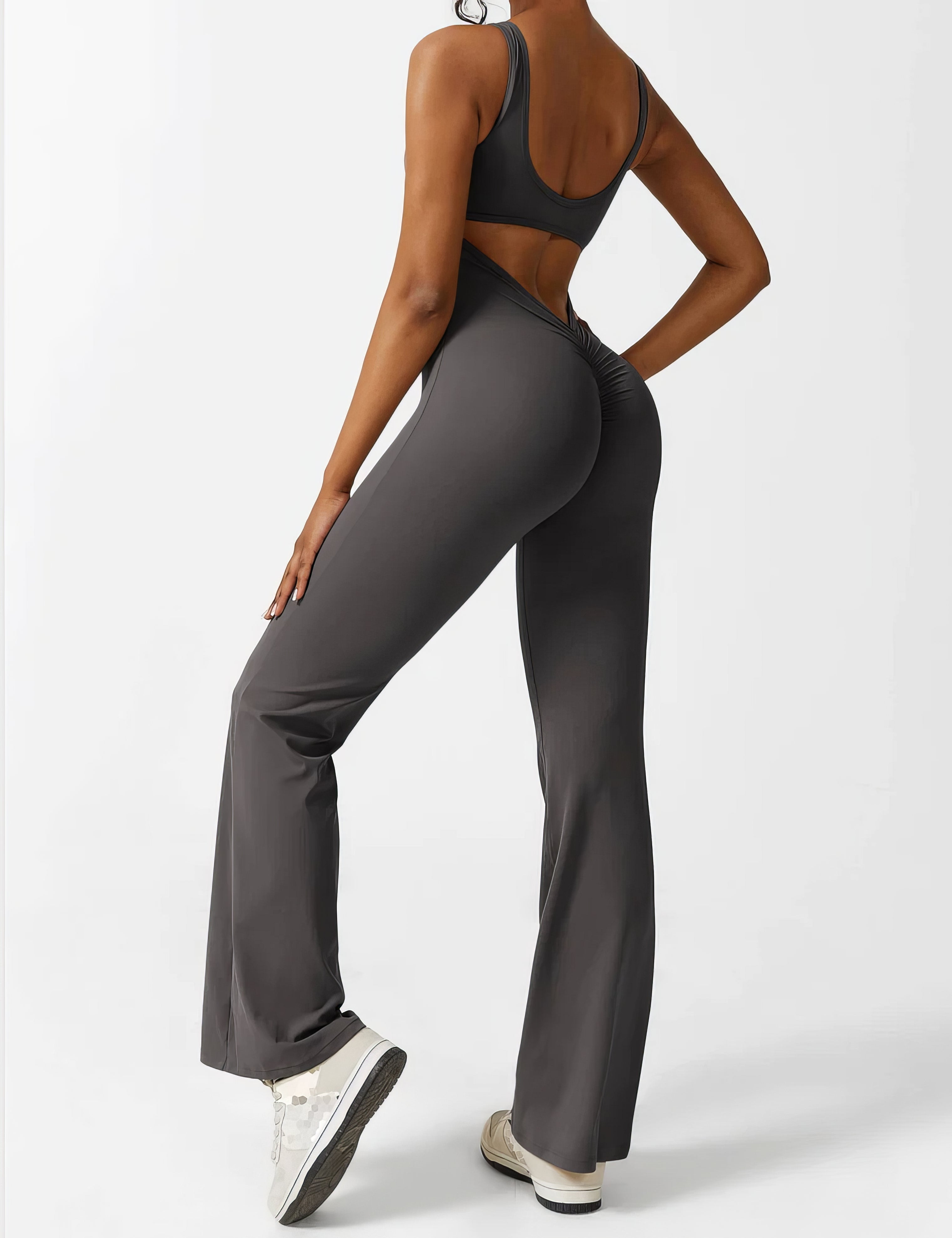 Monique - Jumpsuit Met Wijd Uitlopende Broek