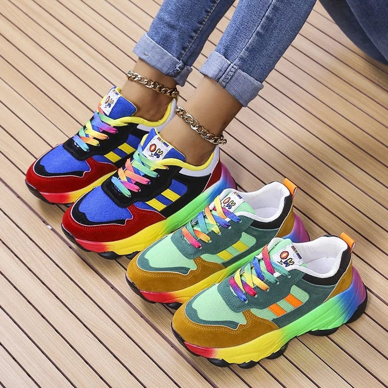 Yvette - Regenboog Sneakers