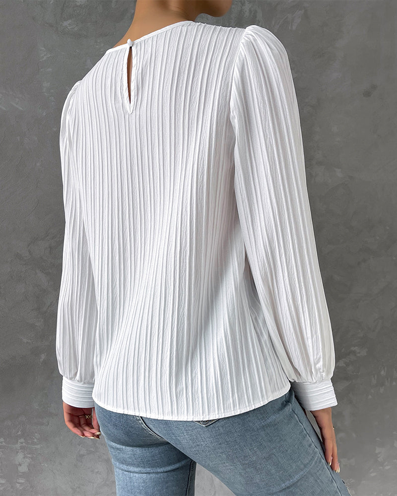 Famke - Elegante Shirt met Ronde Hals