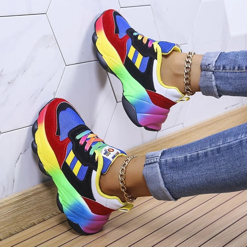 Yvette - Regenboog Sneakers