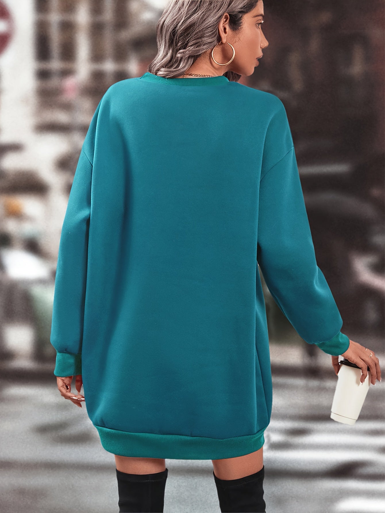 Basic Lange Sweater | Effen Kleur