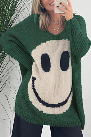 Caitlyn - Elegante Smiley Trui met Lange Mouwen