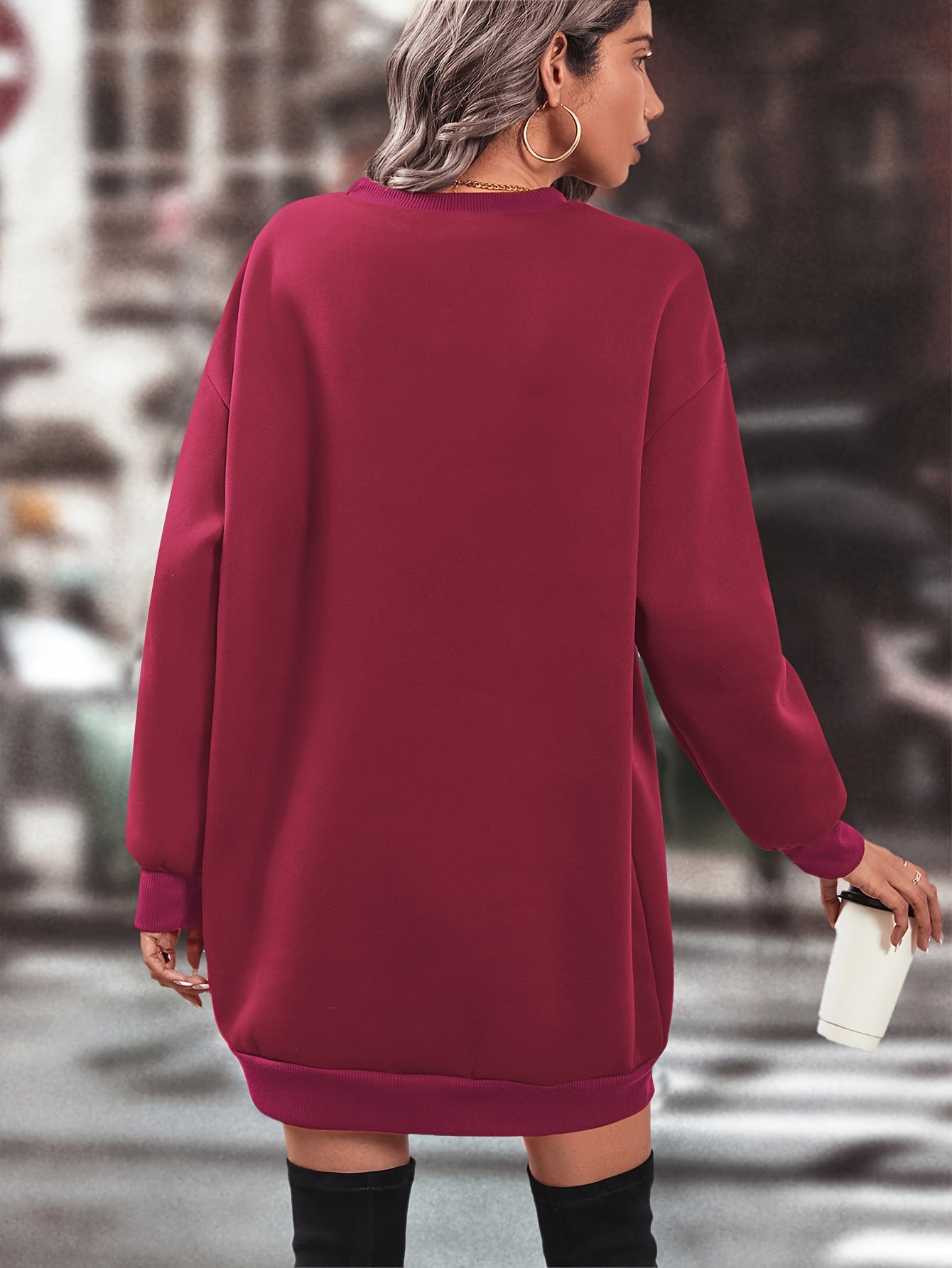 Basic Lange Sweater | Effen Kleur