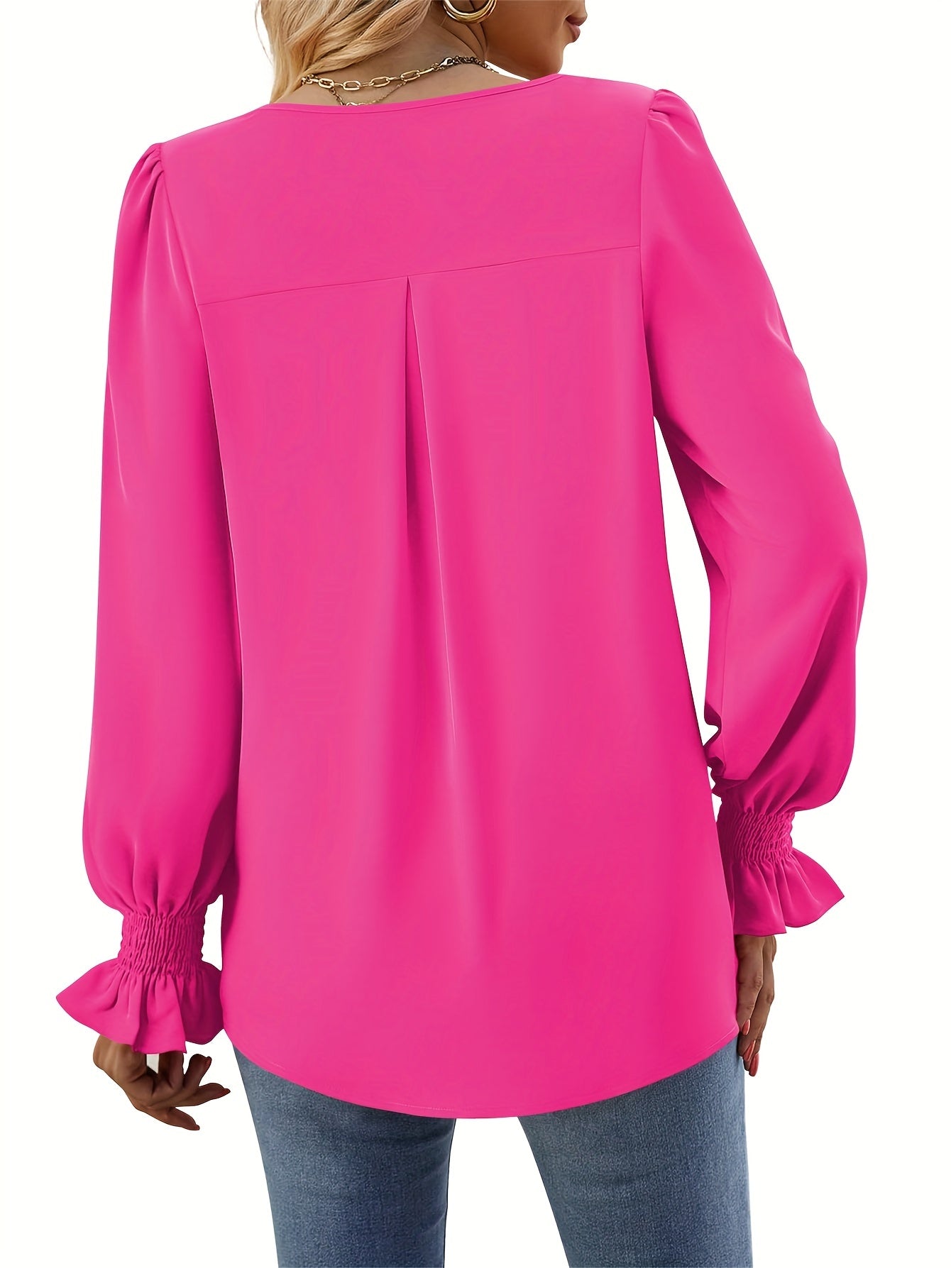 Effen Kleur Najaars Blouse