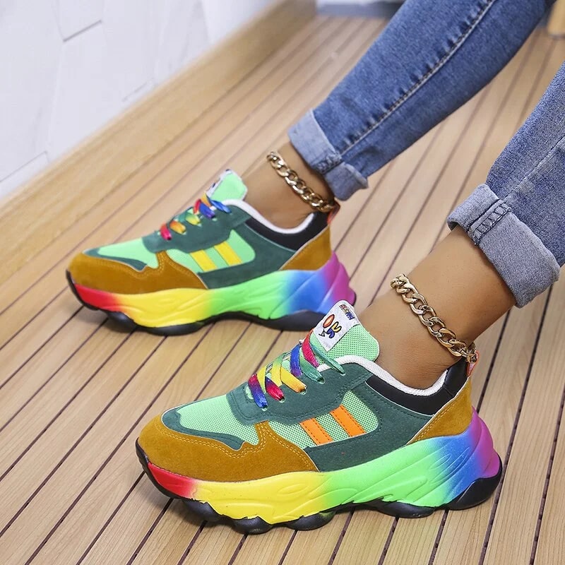 Yvette - Regenboog Sneakers