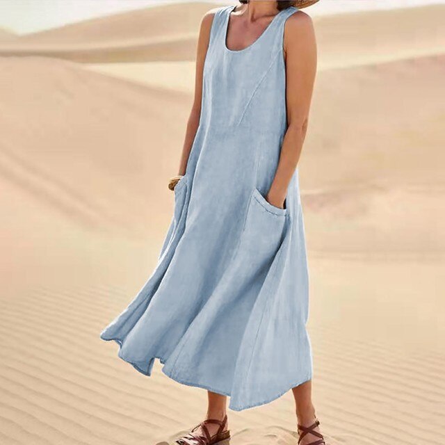 Cassandra - Mouwloze Maxi-jurk