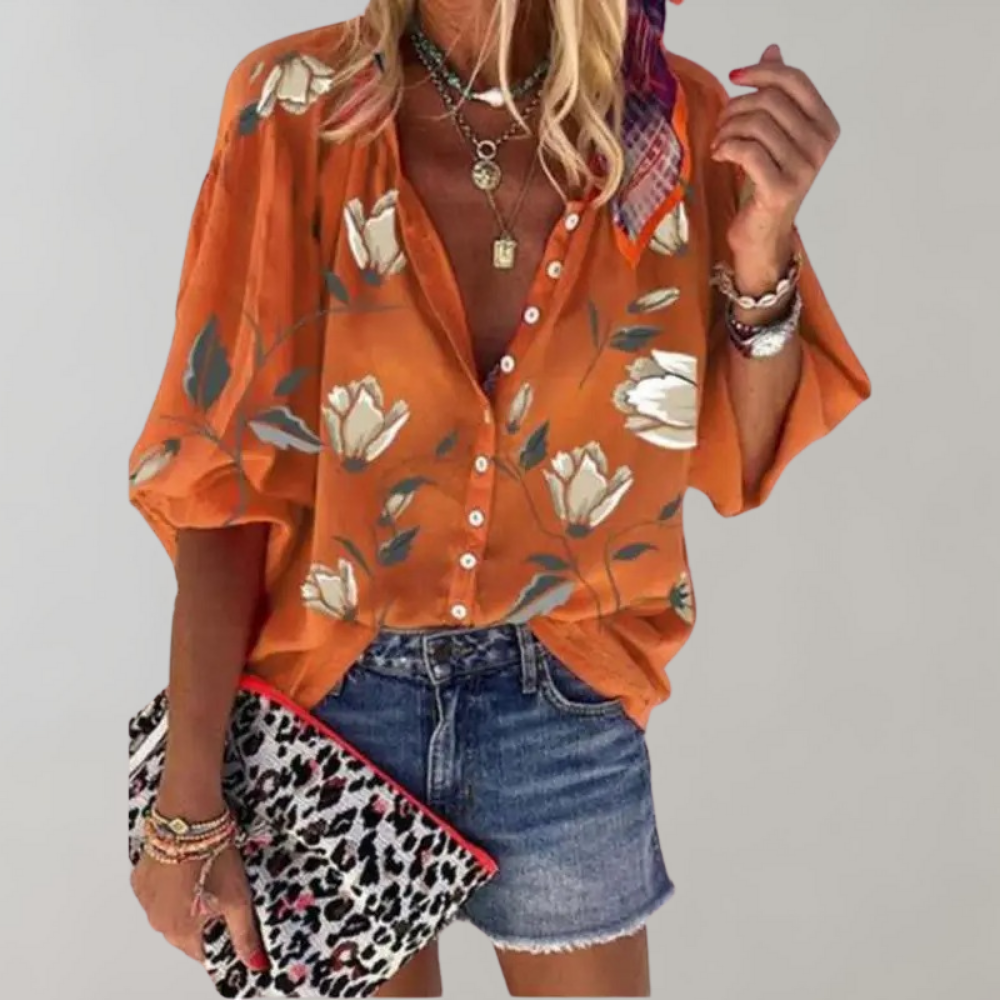 Els - Button Down Bloemenblouse