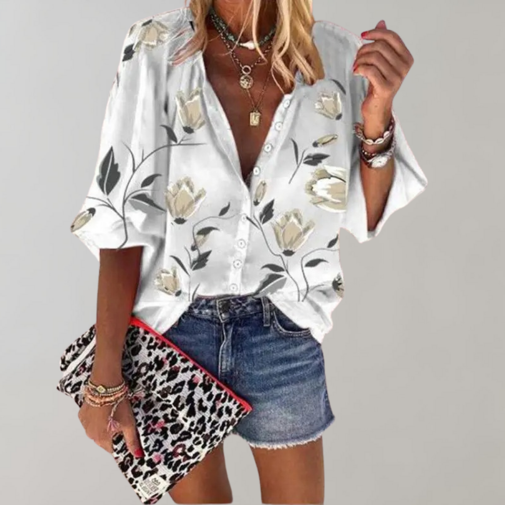 Els - Button Down Bloemenblouse