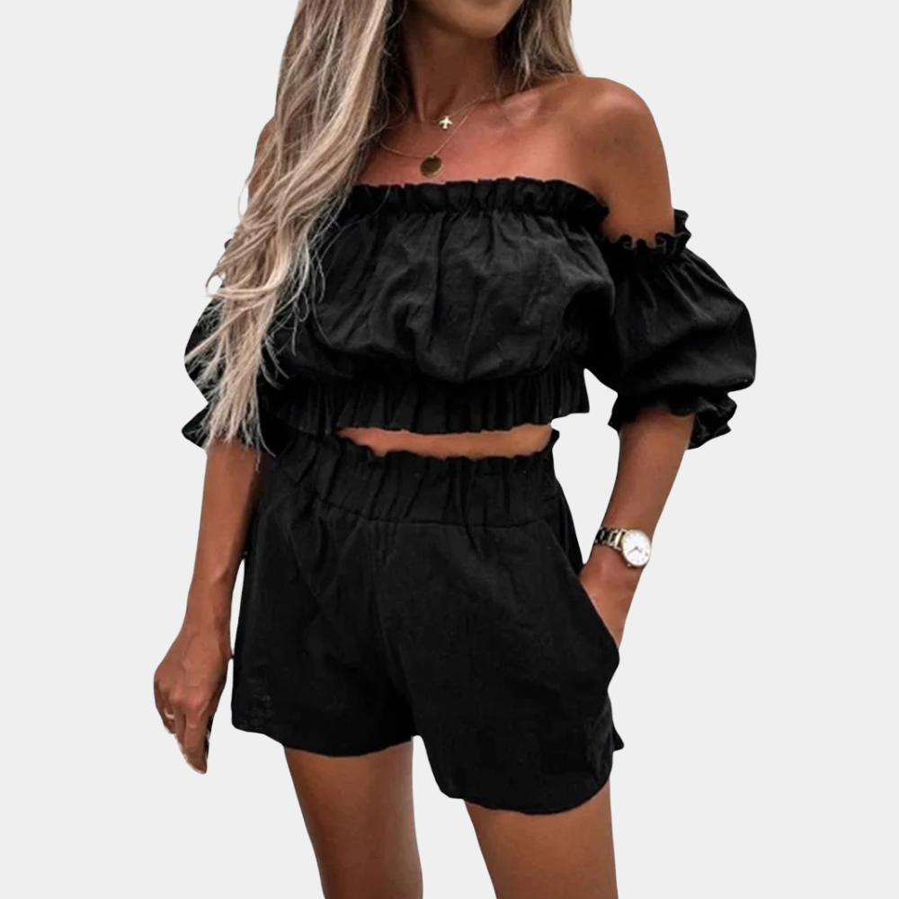 Saar - Off-shoulder Top en Korte Broek