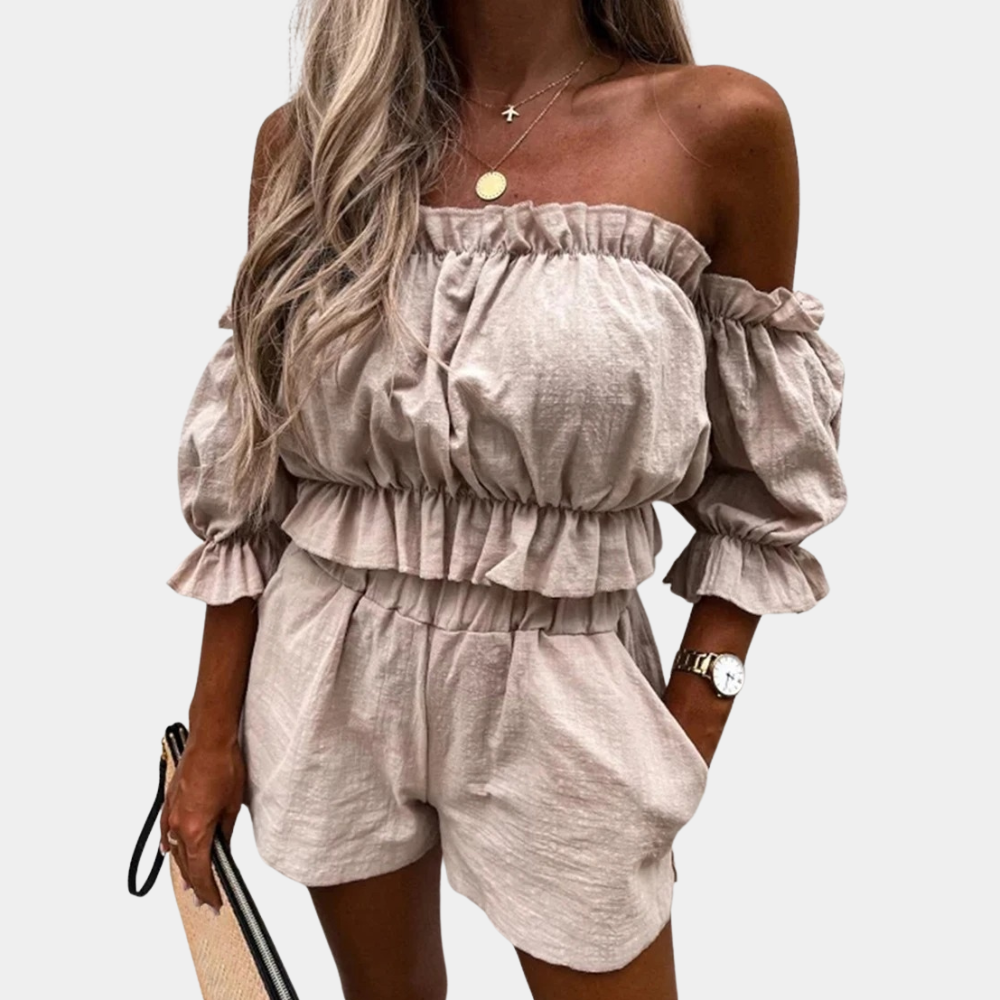 Saar - Off-shoulder Top en Korte Broek