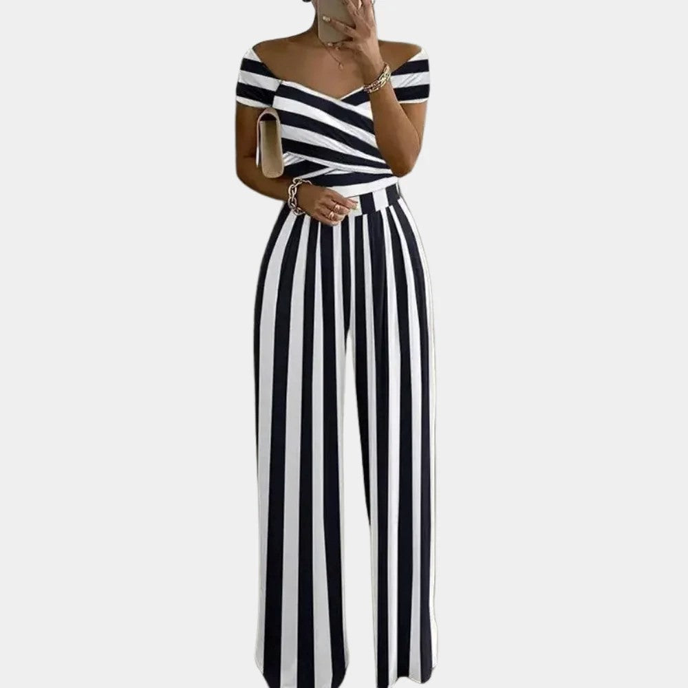 Ysabella - Stijlvolle off-shoulder jumpsuit voor dames donker