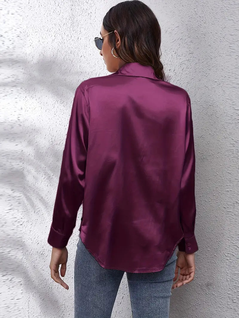 Effen Kleur Dames Blouse