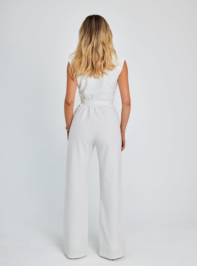 Johanna - Mouwloze Jumpsuit Met wijde Pijpen