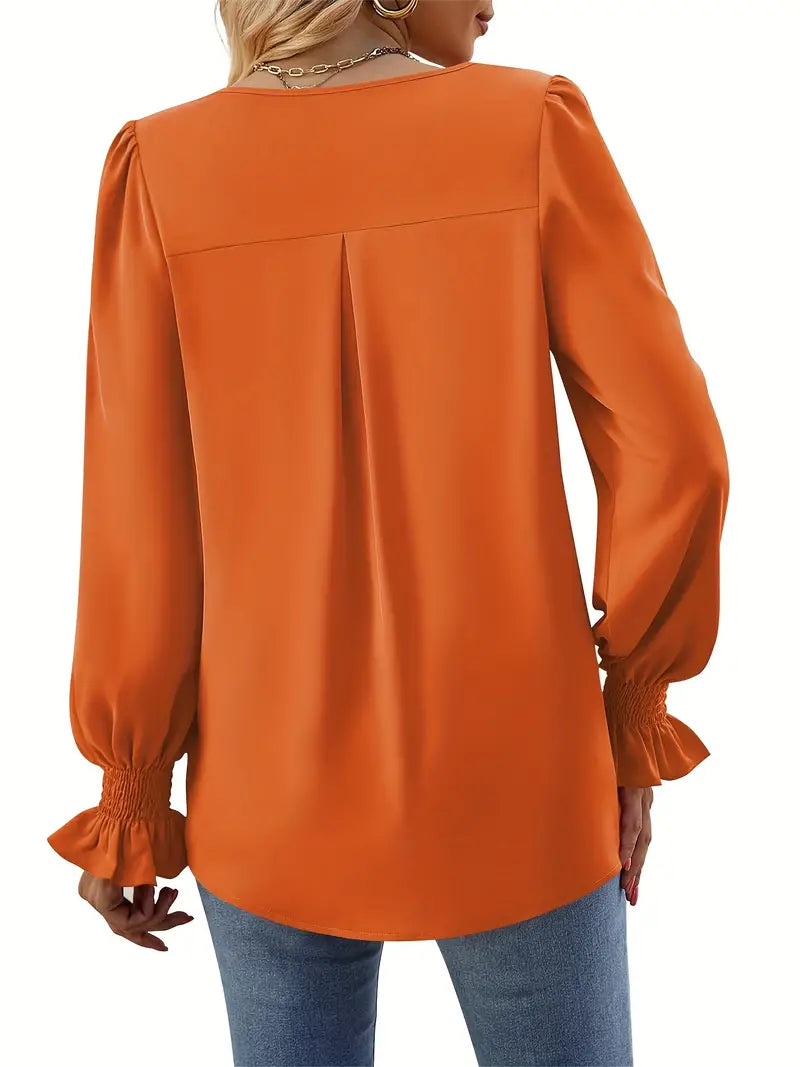 Effen Kleur Najaars Blouse