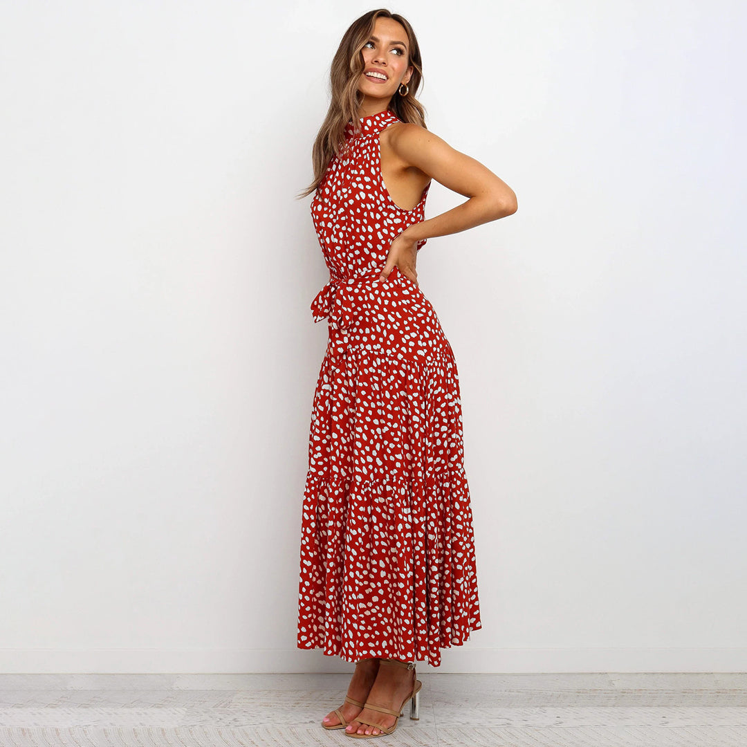 Isabel - Mouwloze Halter Maxi Jurk