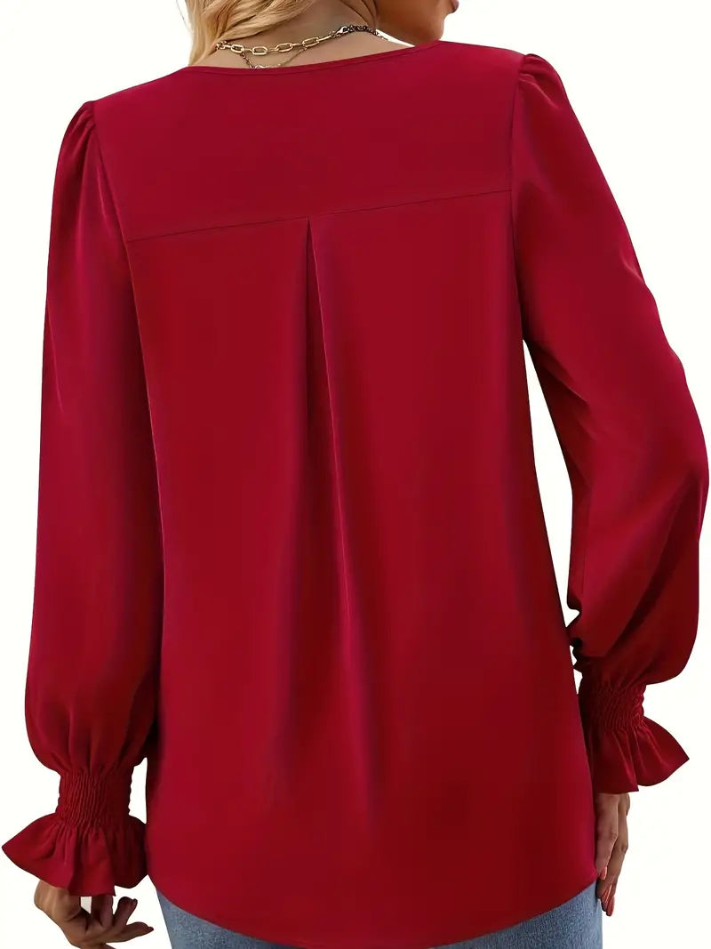 Effen Kleur Najaars Blouse