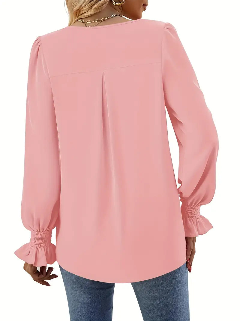 Effen Kleur Najaars Blouse