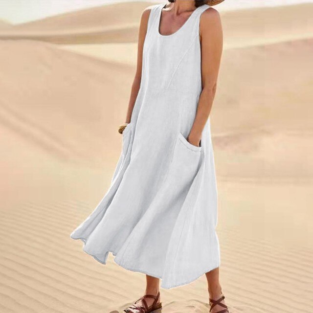 Cassandra - Mouwloze Maxi-jurk