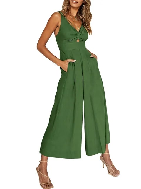 Ankie - Elegante Mouwloze Jumpsuit met Wijde Pijpen