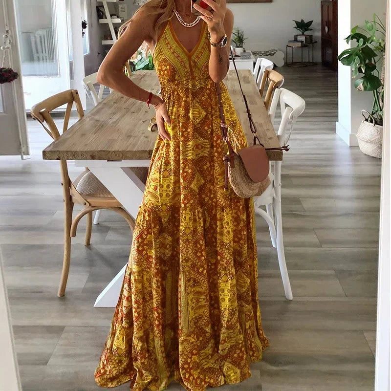 Marigold - Levendige Zomer Maxi-Jurk