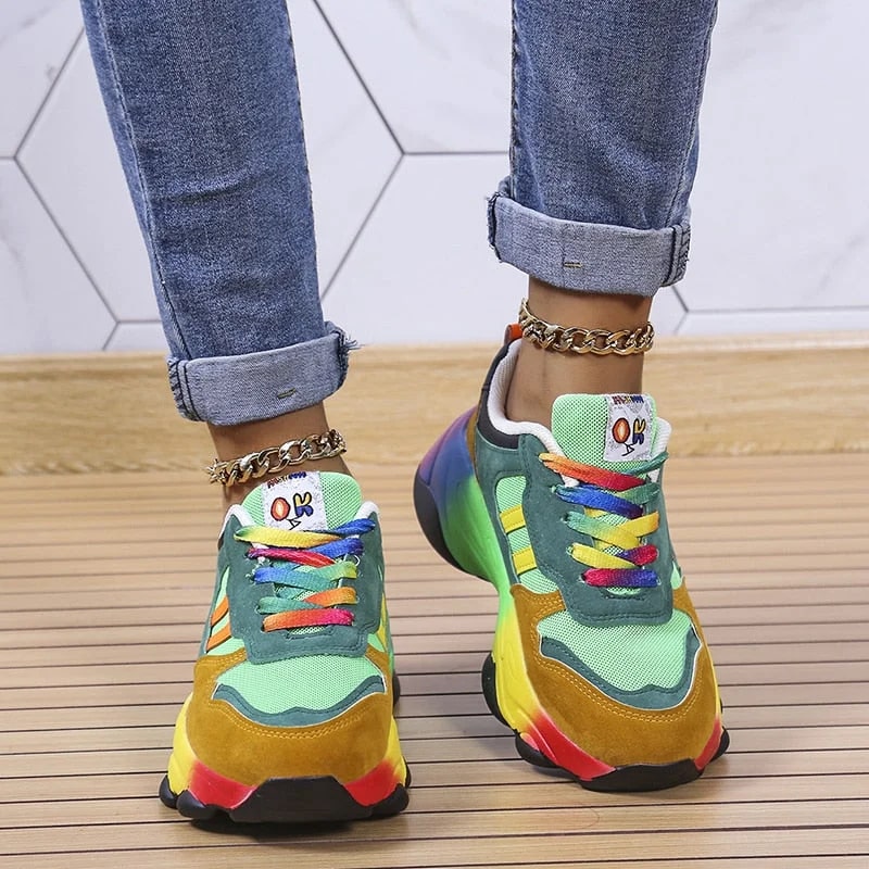 Yvette - Regenboog Sneakers