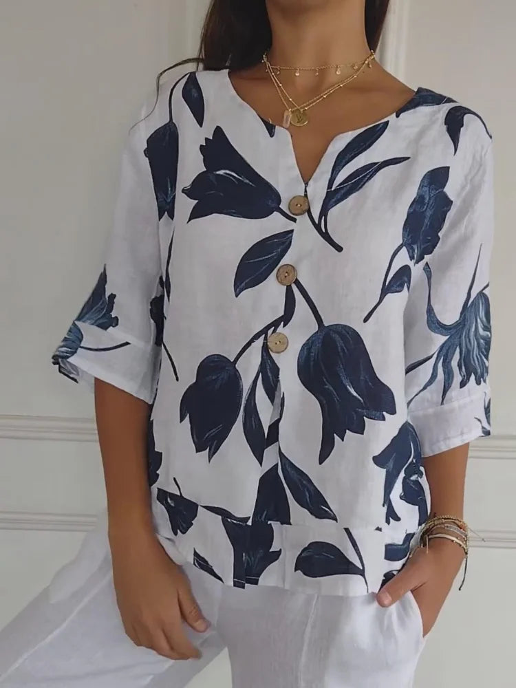 Lizette - Casual V-hals Blouse voor Dames