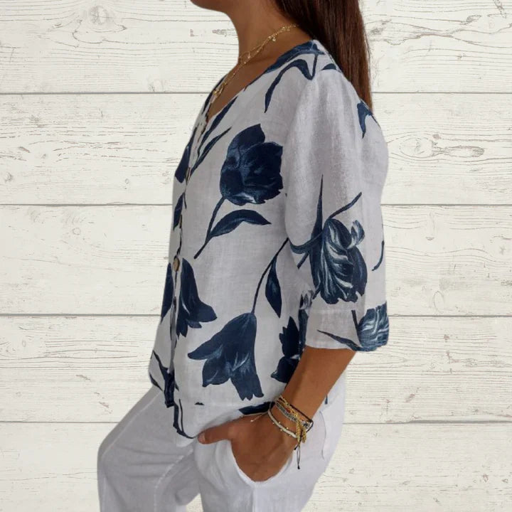 Kienna - Elegante Blouse met V-hals