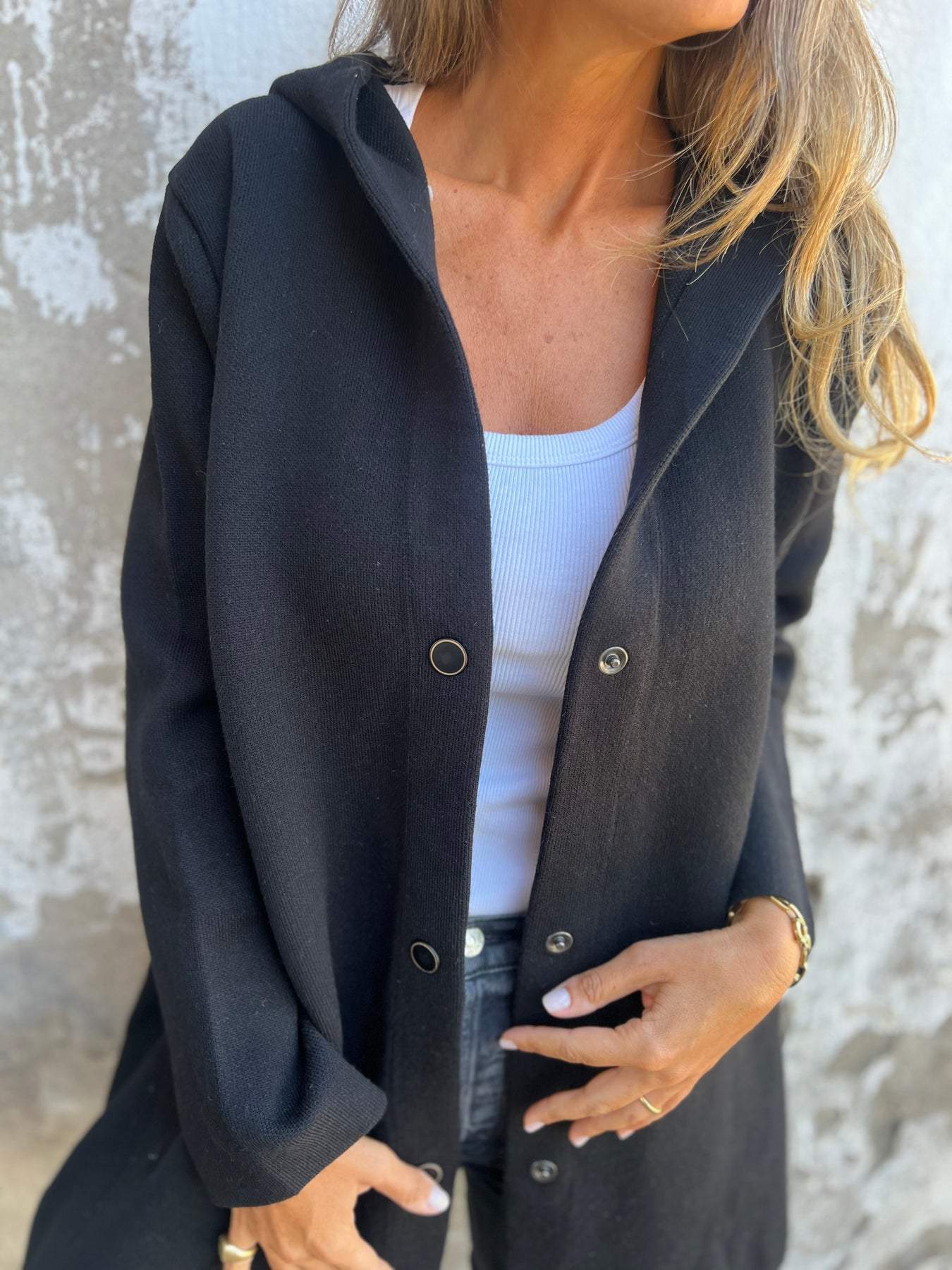 ELISA | Casual single-breasted blazer met capuchon