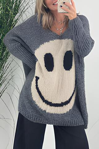 Caitlyn - Elegante Smiley Trui met Lange Mouwen