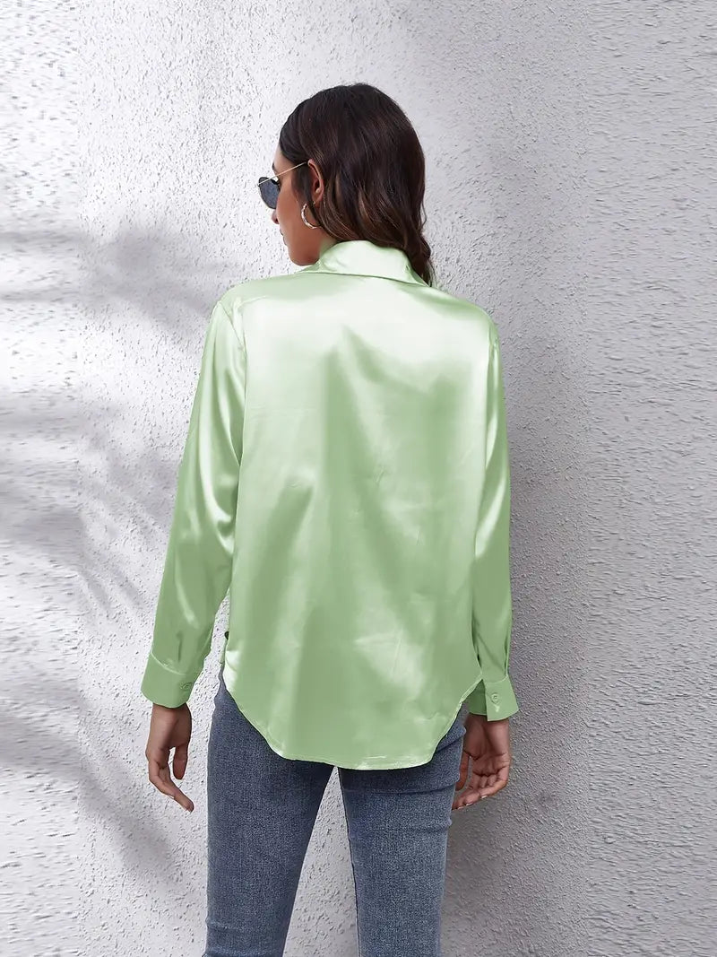 Effen Kleur Dames Blouse